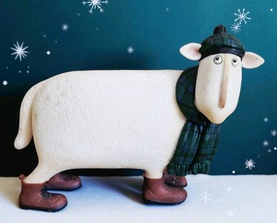 Enesco-Border Fine Arts''Ewe & Me'' Sheep Walter  A8299 by Toni Goffe 2007s