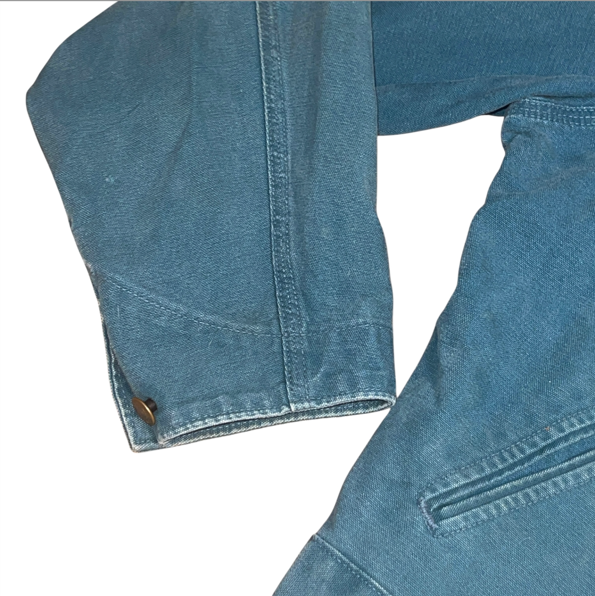 Vintage Carhartt Chore Jacket JU1055 Unlined Trucker Canvas Teal