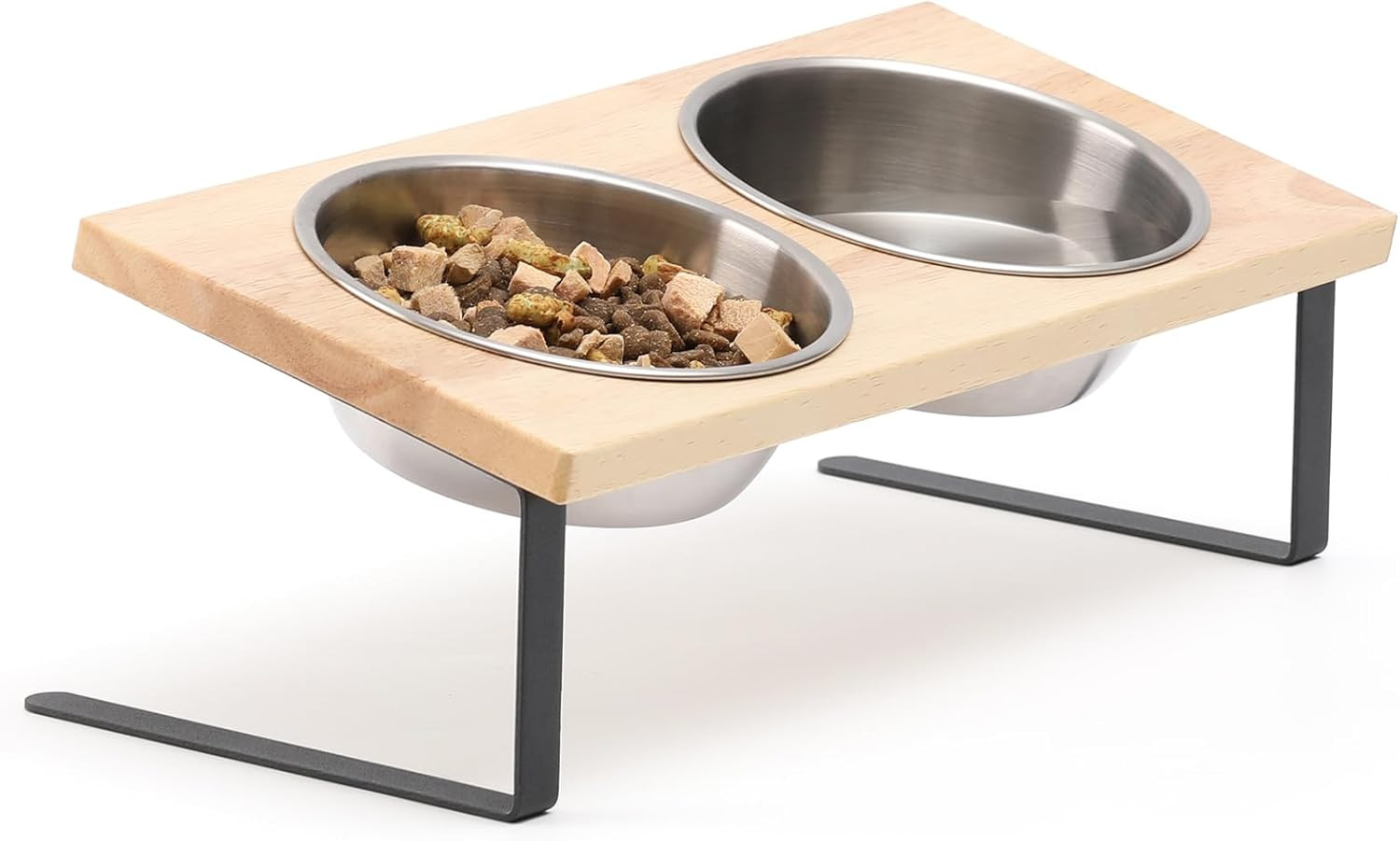 2 Pack Ciotole Gatto e Cane Rialzate Acciaio Inox | Set Doppia Ciotola
