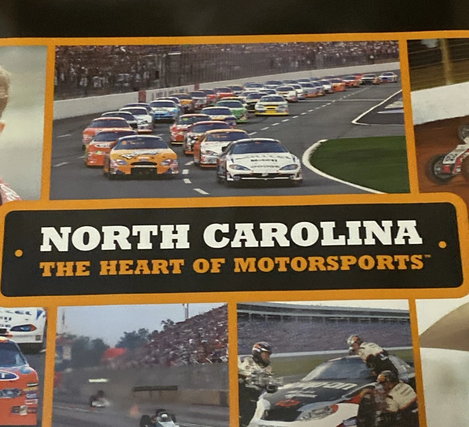 VINTAGE North Carolina The Heart Of Motorsports NASCAR Racing Poster NC 24x18” - Image 4 of 4
