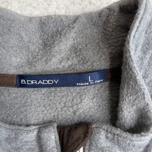 B. Draddy Mill River Club Mens Large Gray Modal Cotton Fleece Full Zip Jacket image 3