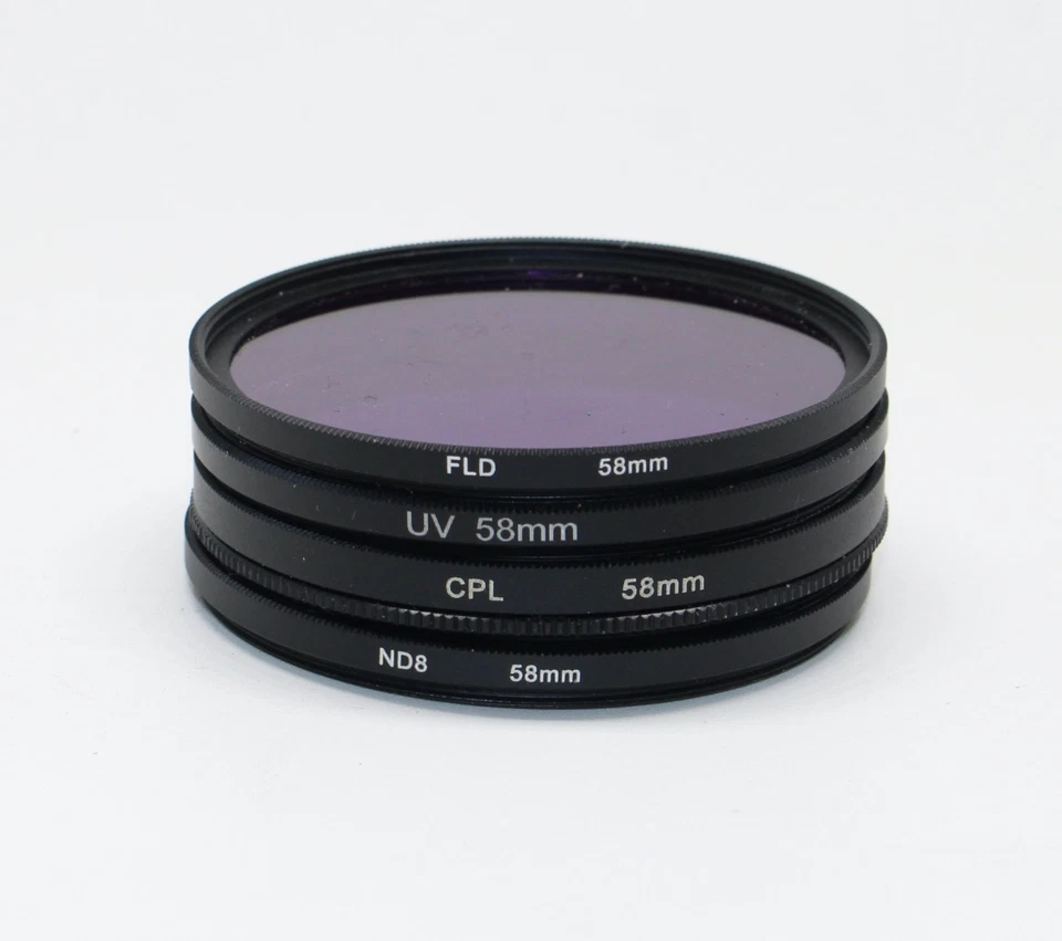 Vintage 58mm Camera Lens Filters: UV, ND8, Circular Polar, Fluorescent Daylight - Image 2 of 2