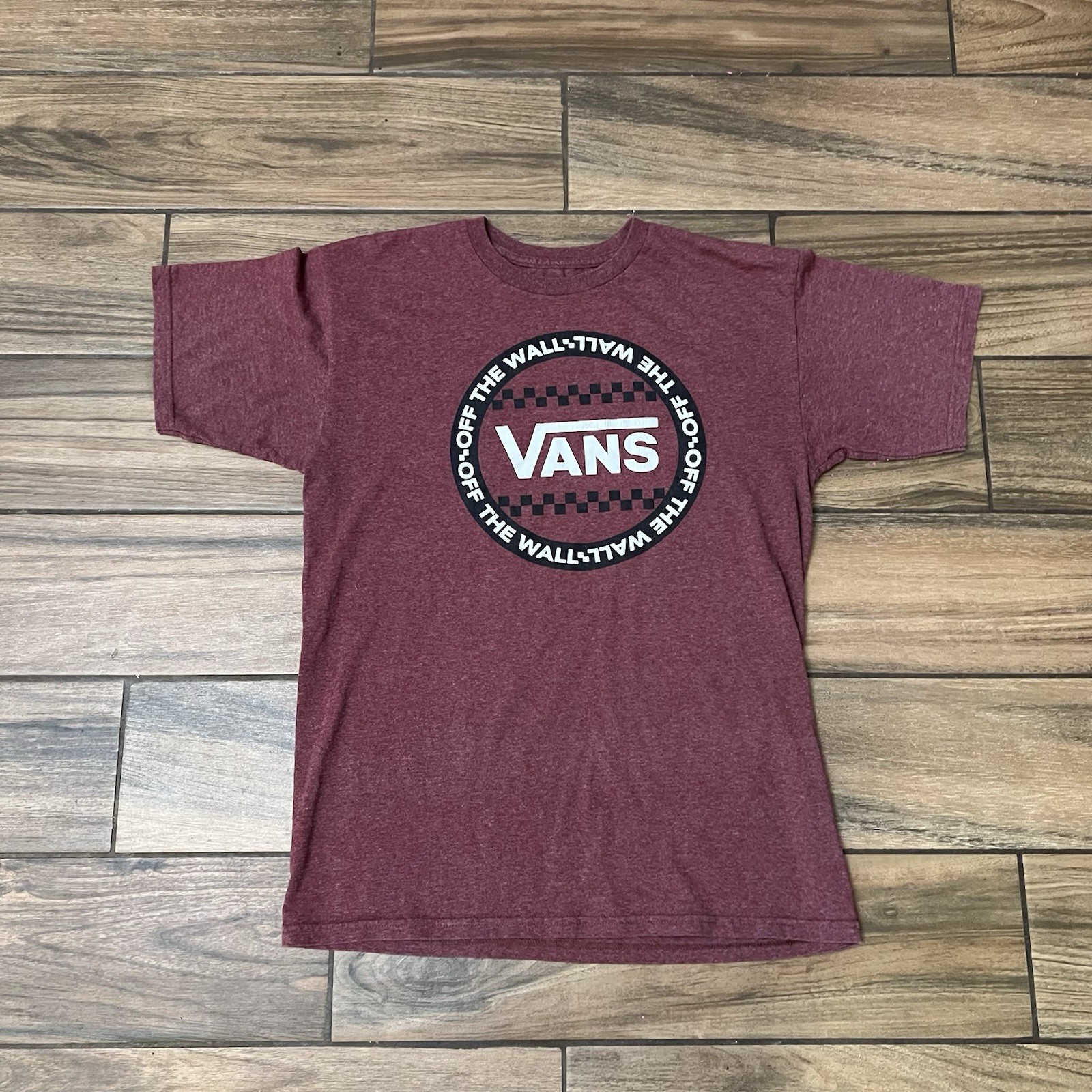 Vans Off The Wall Logo T Shirt Burgundy Men’s Small Skate