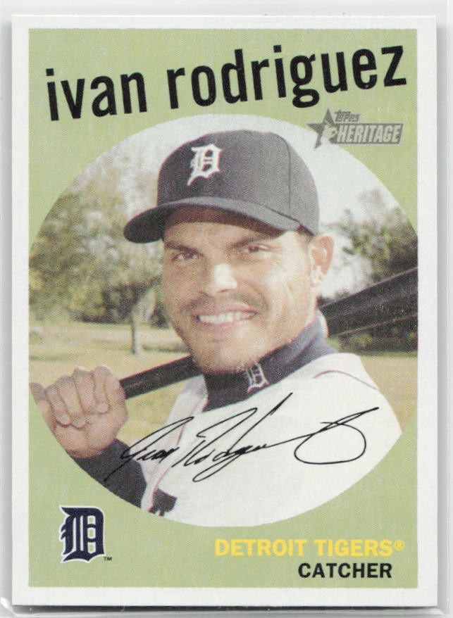 2008 Topps Heritage #28 Ivan Rodriguez Black Back SP Variation