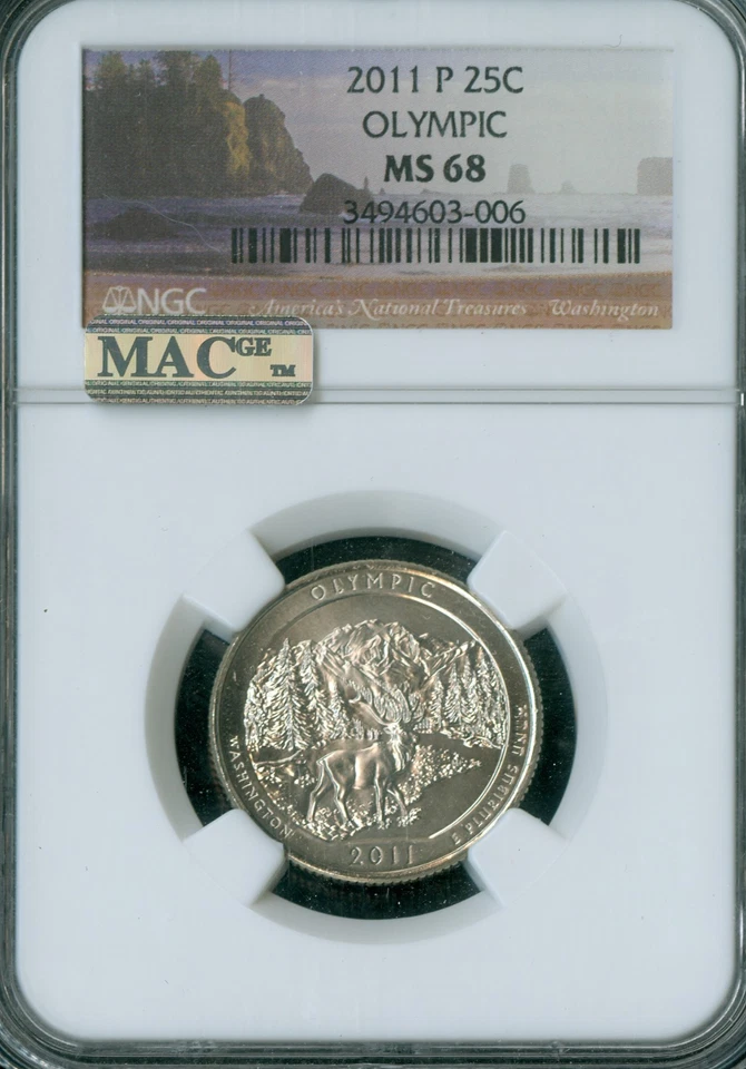 2011 P OLYMPIC PARKS QUARTER NGC MS68 PQ MAC SPOTLESS . - Image 3 of 4