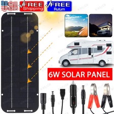 6W Solar Panel 12V Trickle Charger Battery Charger Kit Maintainer Boat Car RV