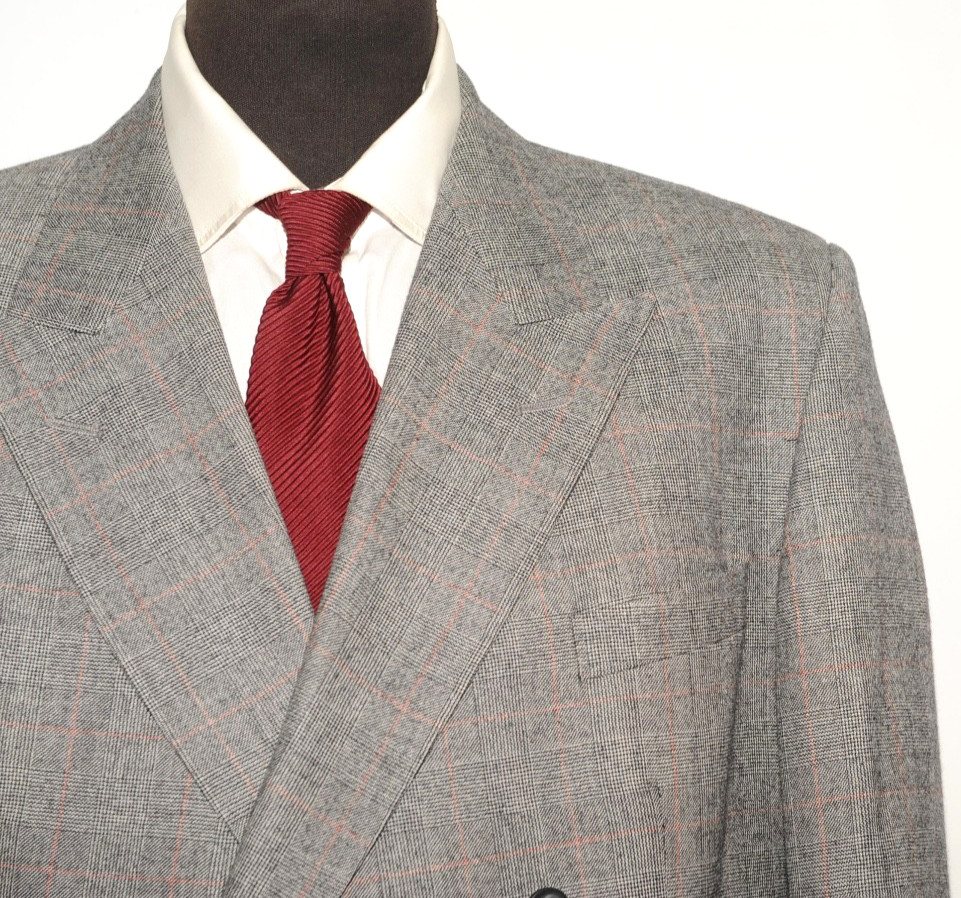 GREAT DAKS JERMYN STREET DOUBLE BREASTED PRINCE OF WALES SUIT  44''R W 40 GREY image 4