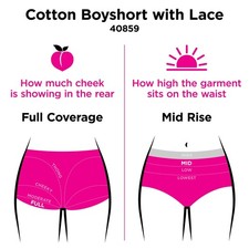 Maidenform Women s Dream Cotton Lace Boyshort Panty , Full-Coverage Underwe
