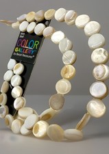 Bead Treasures Dyed Shell Beads 8mm Flat Round 2- 7  Strands