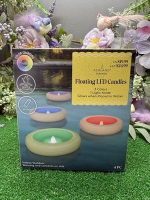 Floating LED Candles Ashland Summer Set Of 4- 3 Colors, 1 Light Mode