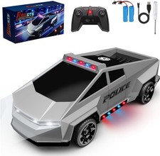 RC Remote Control Car Cybertruck Toy, Police Car Toy 2.4GHz, LED Lights, 2 Re...