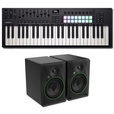 Novation Launchkey 49 MK4 49-Key MIDI Controller w/ Mackie CR8BT BT Studio Monit