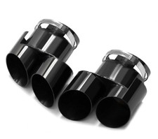 1 Pair Dual Pipe Exhaust Tips Performance For BMW X5 G05 / X6 G06 / X7 G07 Black