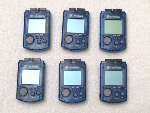 Official Sega Dreamcast Clear Blue VMU HKT-7000 Memory Card /w New Batteries