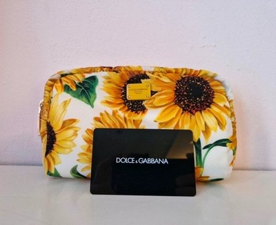 Dolce & Gabbana Kosmetiktasche Sonnenblumen-Muster, Neu