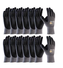 MaxiFlex 34-874 Ultimate - Nylon Micro-Foam Nitrile Grip Gloves - Black Gray ...