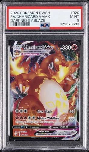 2020 POKEMON SWORD & SHIELD DARKNESS ABLAZE #020 FULL ART/CHARIZARD VMAX PSA 9
