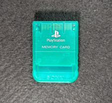 PS1 Memory Card Clear Green OEM Sony Playstation TESTED  WORKING