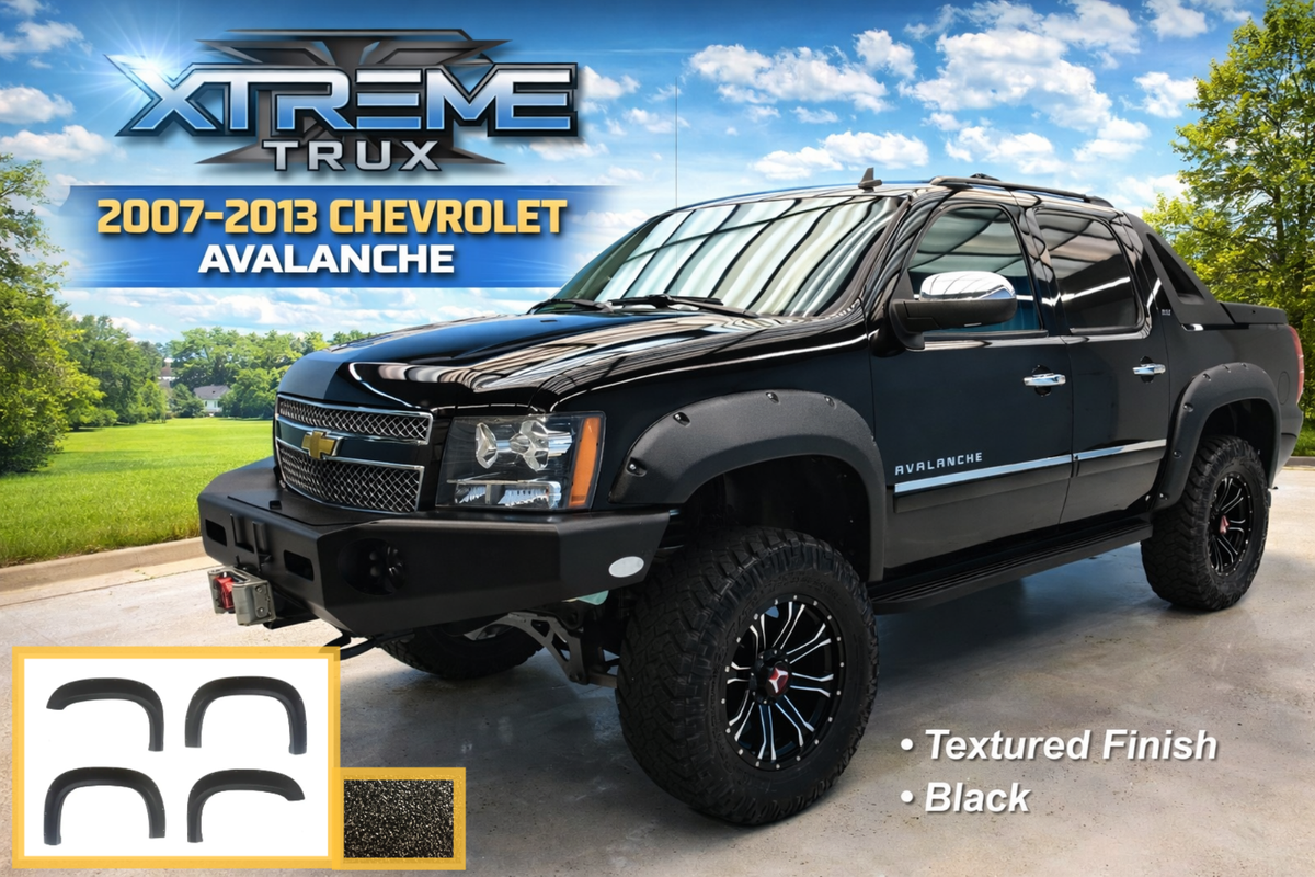 Textured Black 07-13 Chevy Avalanche Pocket Rivet Bolt Fender