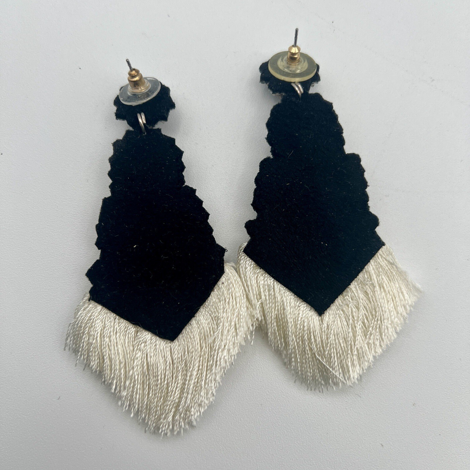 Dangle + Drop Earrings Rhinestone Fabric Fringe F… - image 6