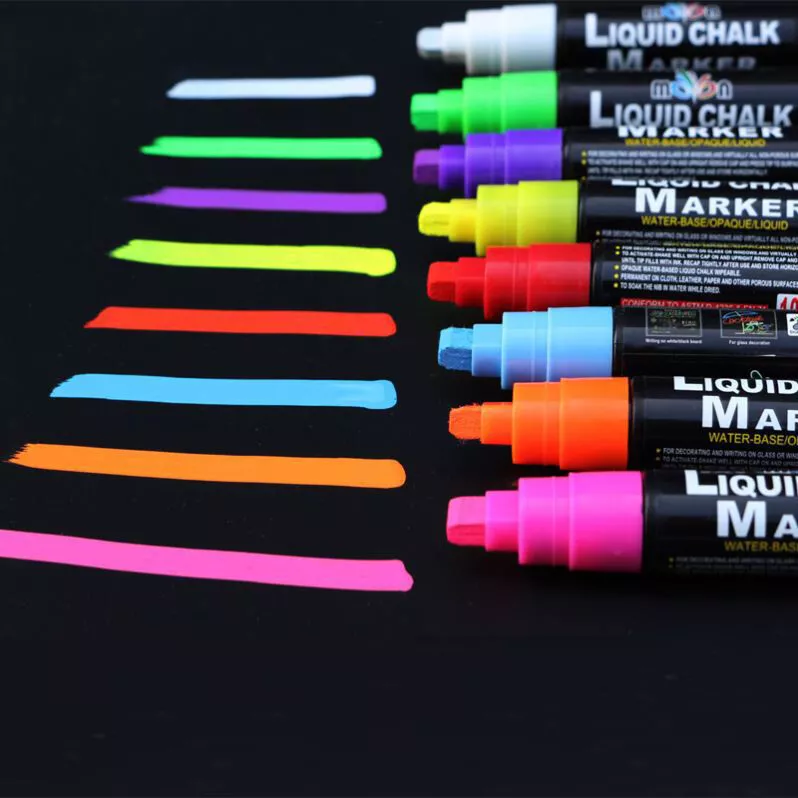 8x Liquid Chalk Markers for Glass Washable Chalkboard Marker