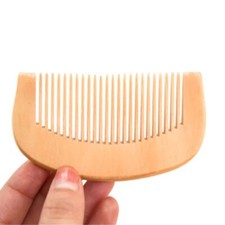 1Pc 8.7cm Natural Peach Thickened Curved Pocket Hair Comb Massage Anti-Stat
