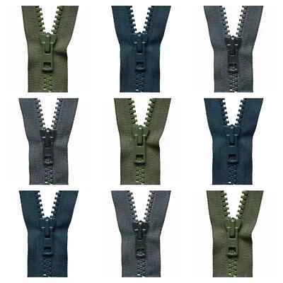 CLEARANCE SALE!!! YKK No 8 OPEN ENDED CHUNKY ZIPS , 16inch --34inch