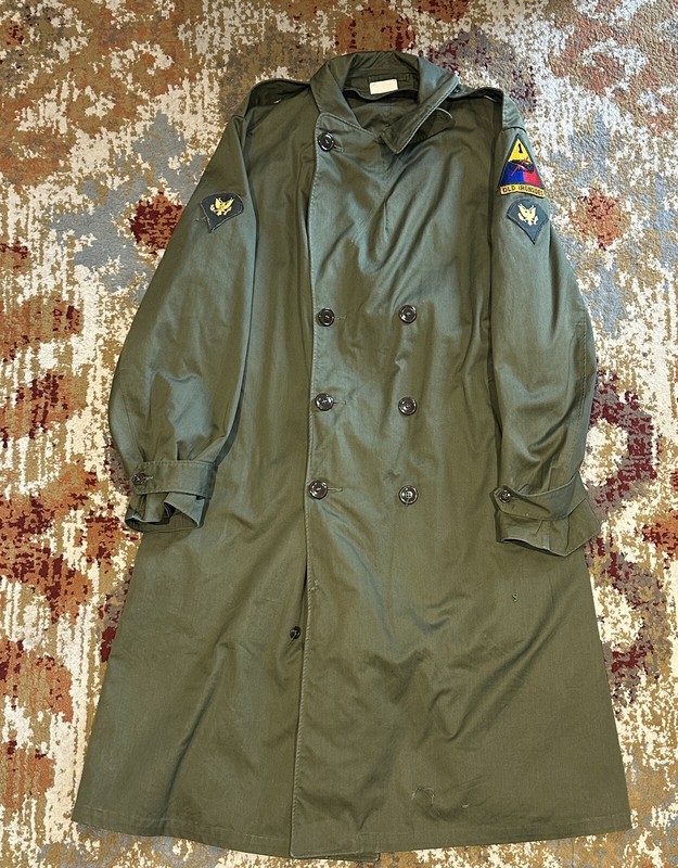 Vintage US Army Trench Coat Old Ironsides Size Med Regular Very Nice!
