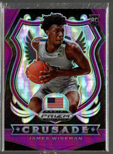 2020-21 Panini Prizm Draft Picks Prizms Purple #82 James Wiseman Crusade RC /75