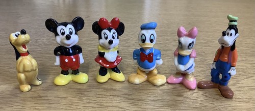 6 Bone China Classic Figures Mickey Set Mouse and friends from Disney Land 1990s