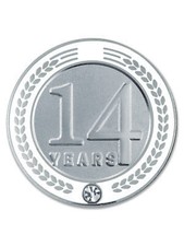 PinMart's 14 Years of Service Award Employee Recognition Gift Lapel Pin - White