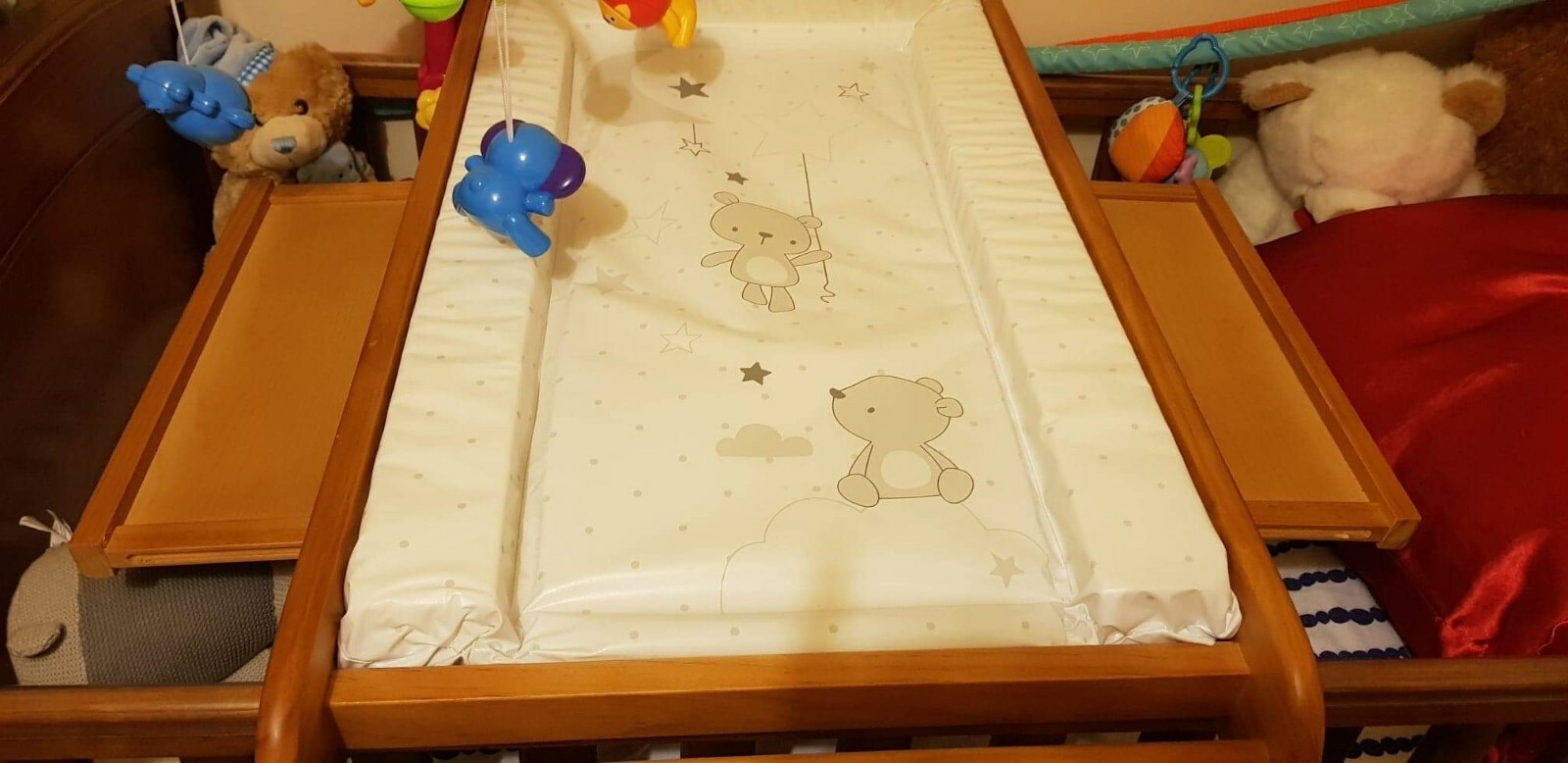 Mothercare Wood Cot Top Changer Changing Table with Drawers and Mat