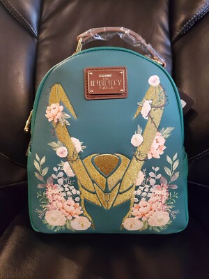 Loungefly Marvel Loki Floral Mini Backpack and Wallet Set  display picture 1
