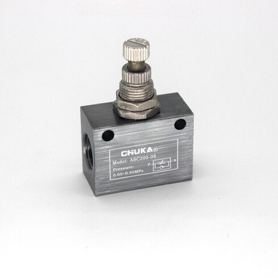 Pneumatic Flow Control Valve 1/4'' BSPT Thread Uni Directional Alluminium body