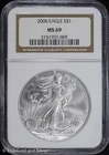 2008 $1 American Silver Eagle NGC MS 69 | Uncirculated UNC BU