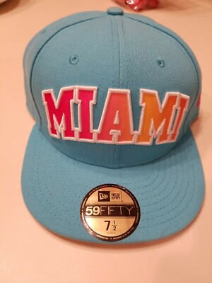 Miami Marlins SAMPLE New Era 59Fifty 5950 Fitted Cap Hat 7 1/2