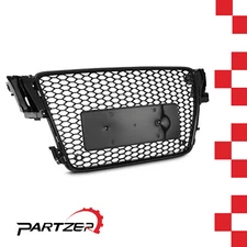 Fit 2008-2012 Audi A5 RS Honeycomb Mesh Front Bumper Grille Glossy Black