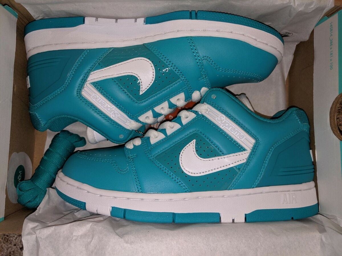 Nike x Supreme SB Air Force 2 Low Teal Emerald Blue AF2 Mens Nike x Supreme SB Air Force 2 Low Teal Emerald Blue AF2 Mens