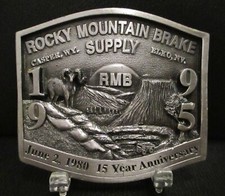 Rocky Mountain Brake Supply Mining Truck Ram Mountains 1995 Belt Buckle 15 Anniv