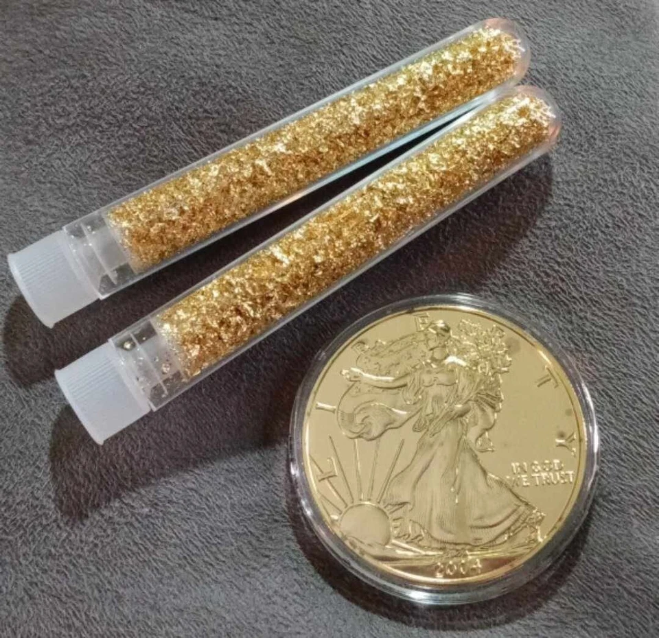 2004 24K Gold Plated American $1 - 1oz .999 Silver Eagle in capsule + Gift - Image 3 of 3