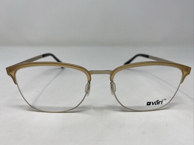 VARI VR10 COL.25 52-18-140 Light Brown Half Rim Eyeglasses Frame NL85