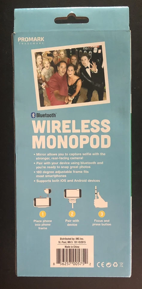Promark Bluetooth Inalámbrico Monopie Selfie Stick Nuevo Sellado ¡Envío Rápido! Foto 2 de 4