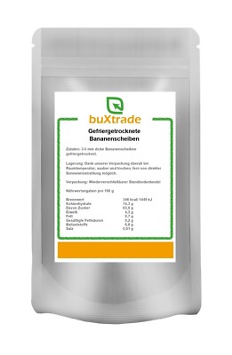 250 g Gefriergetrocknete Bananenscheiben | Banane | Trockenfrüchte | Buxtrade