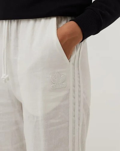 adidas Originals Womens Linen Tracksuit Pants - Natural - Picture 2 of 3