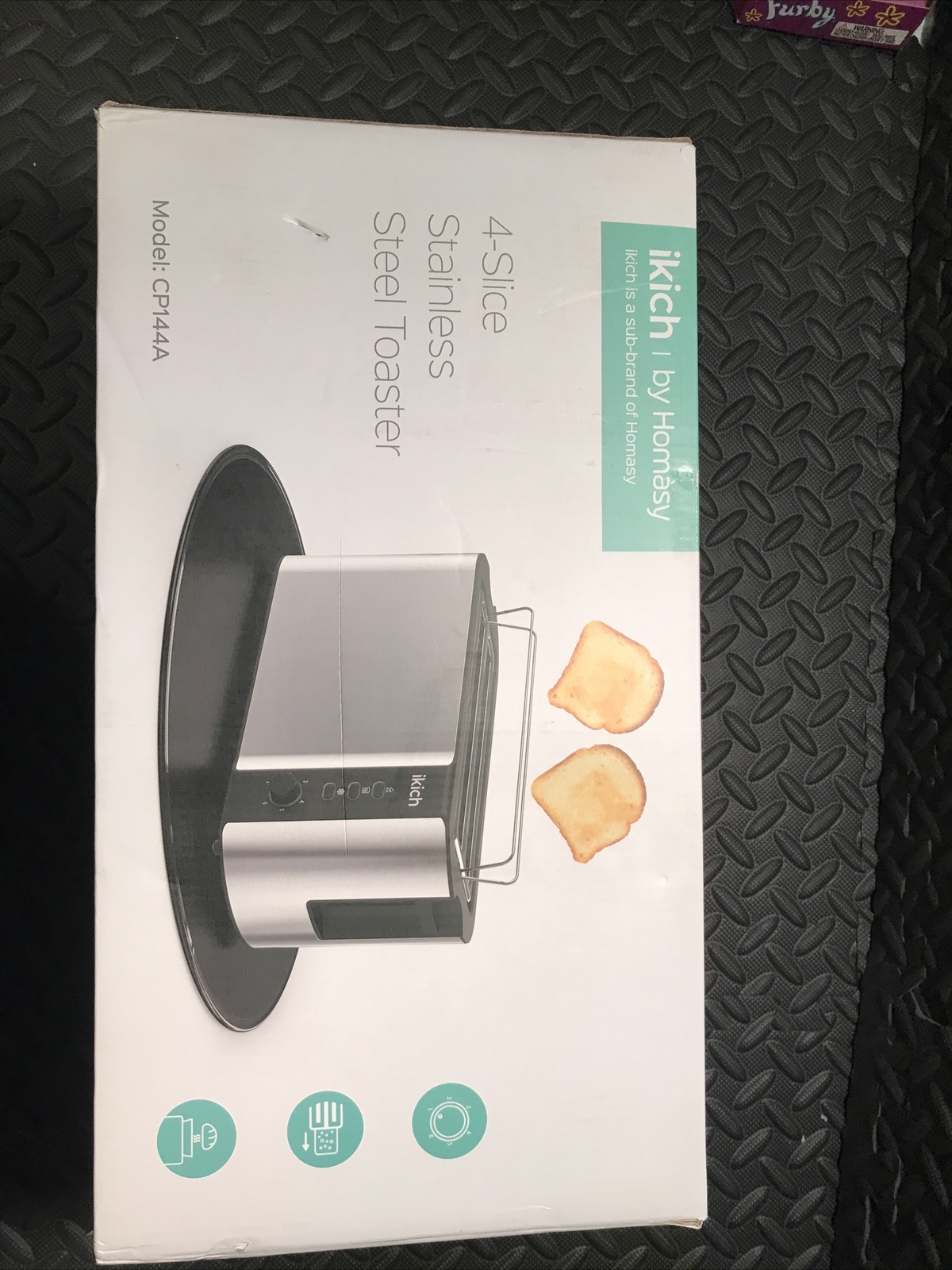 ikich Toaster 2 Long Slot,4 Slice Stainless Steel,Warming Rack, 6