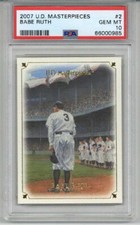 2007 UPPER DECK MASTERPIECES BABE RUTH CARD NEW YORK YANKEES PSA 10 LOW POP RARE