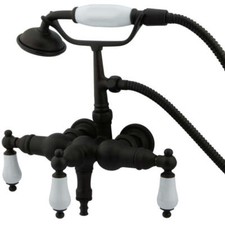 Vintage 3-3/8-Inch Wall Mount Tub Faucet with Hand Shower