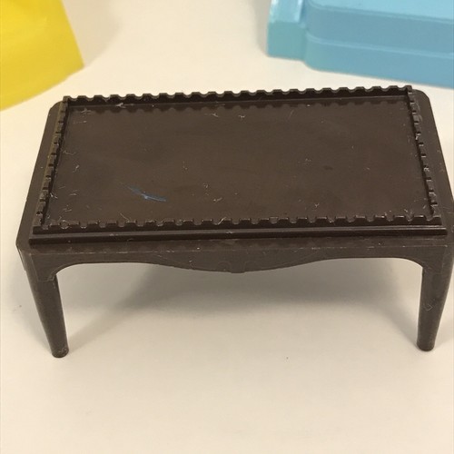 Vintage Plasco Dollhouse Furniture Living Room Chair Table TV Sofa 4 Piece USA - Picture 10 of 24