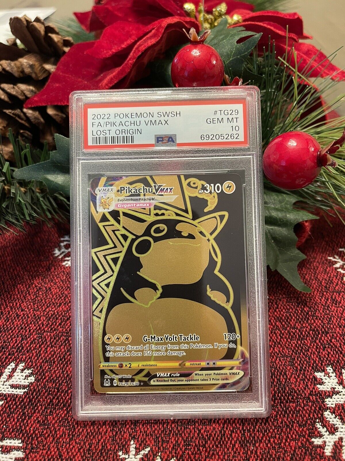 PSA 10 Gem Mint Full Art Pikachu V 2022 Pokemon Lost Origin #TG16