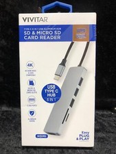 Vivitar Creator Series Aluminum USB Type C Hub - SD  Micro SD Card Reader